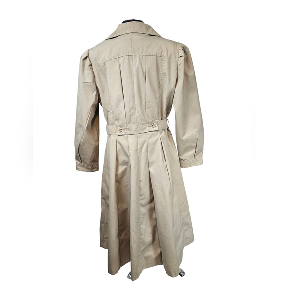Vintage 70's Khaki Flared Trench Coat Detachable Liner Size 15 Large Women's - Picture 4 of 13